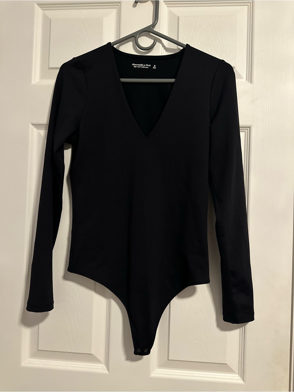 Abercrombie & Fitch Black V-Neck Long Sleeve Bodysuit